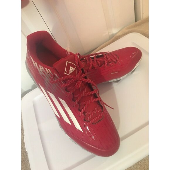 New Adidas Men's Sz 16‎ Power Alley 3 Metal Baseball Cleats Red S84760